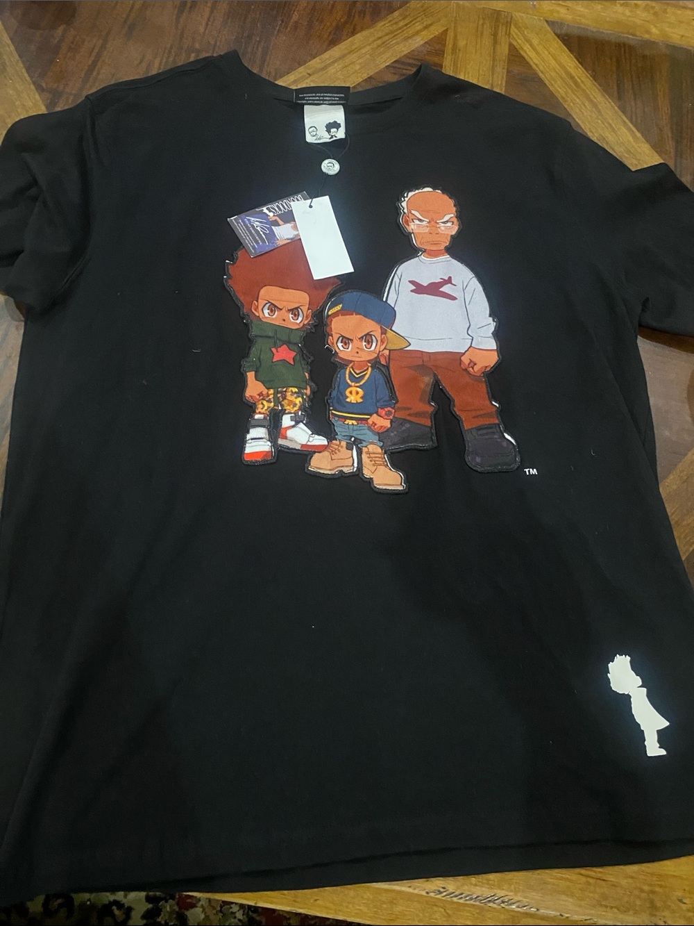Boondocks Riley Huey Grandpa Black Short-Sleeve Graphic Tee